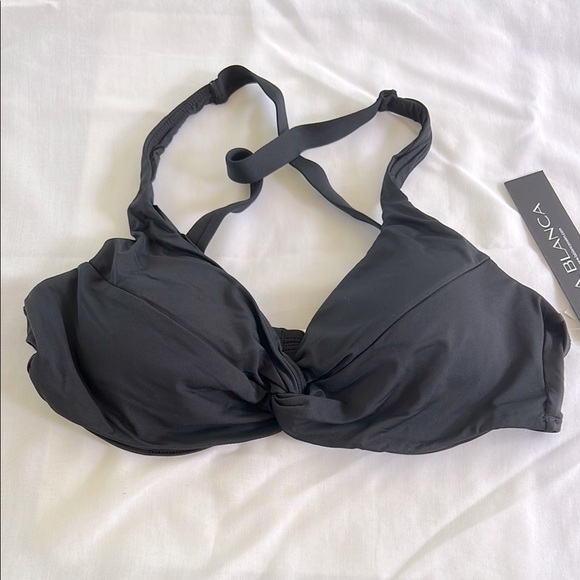 La Blanca Island Goddess Underwire Twist Front Swimsuit Top - Black, Size 10 NWT - Picture 1 of 4